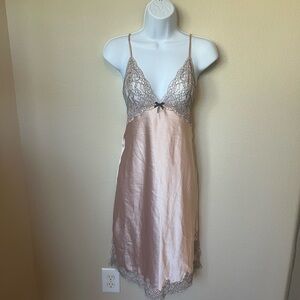 Victoria's Secret Pink Chemise with Gray Lace